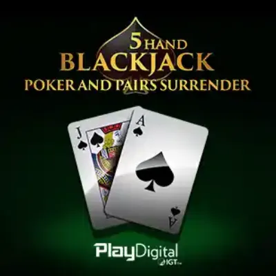 5-Hand Blackjack Surrender Poker & Pairs